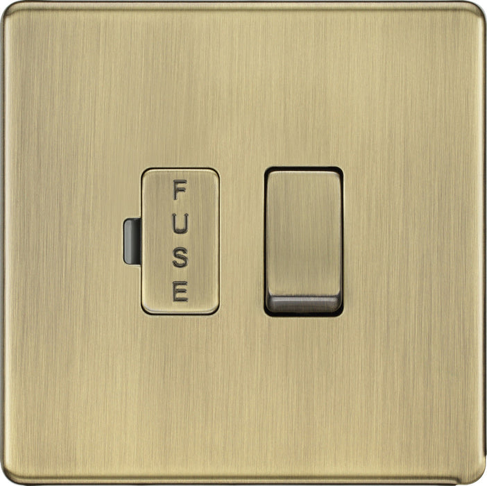 BG FAB50 Flatplate Screwless Switched Spur 13A - Antique Brass