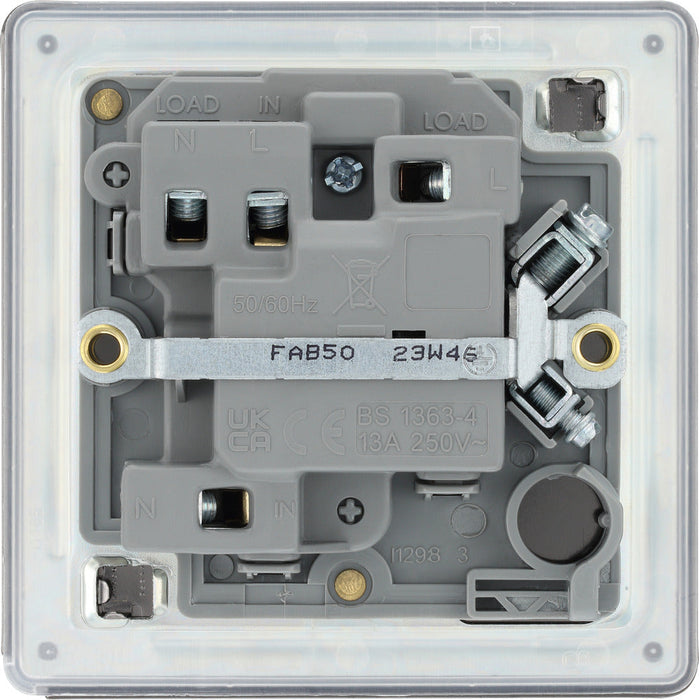 BG FAB50 Flatplate Screwless Switched Spur 13A - Antique Brass