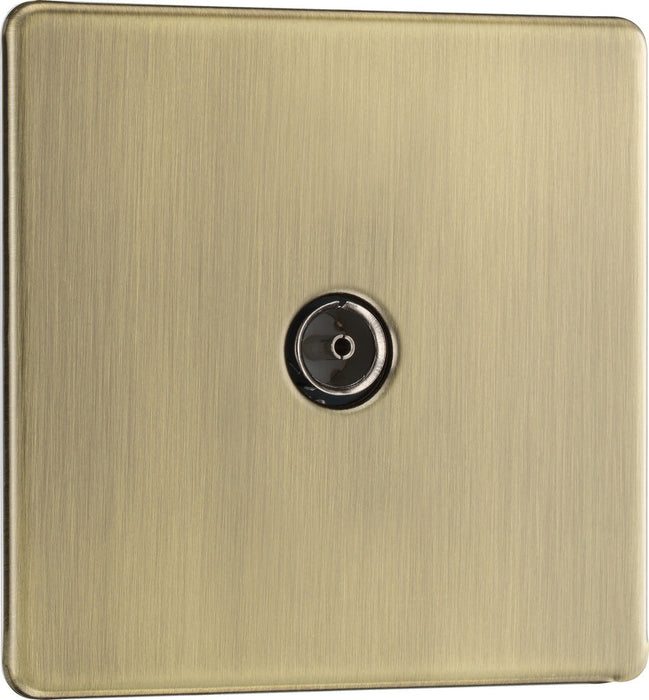 BG FAB60 Flatplate Screwless TV Aerial Socket - Antique Brass