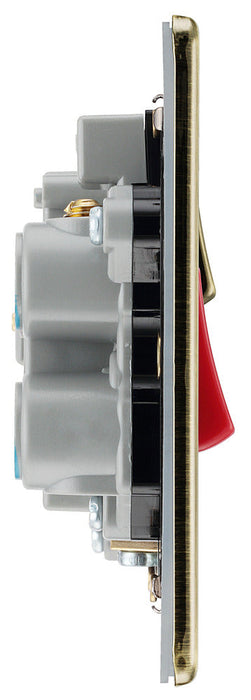 BG FAB70B Flatplate Screwless DP Cooker + Socket + Neon - Antique Brass + Black Insert