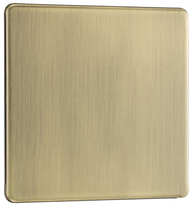 BG FAB94 Flatplate Screwless Single Blanking Plate - Antique Brass