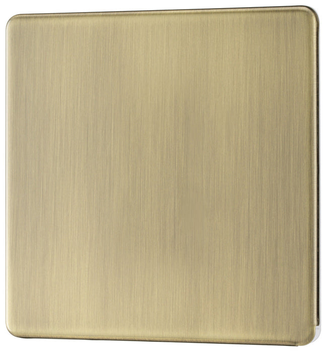 BG FAB94 Flatplate Screwless Single Blanking Plate - Antique Brass