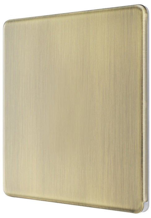 BG FAB94 Flatplate Screwless Single Blanking Plate - Antique Brass