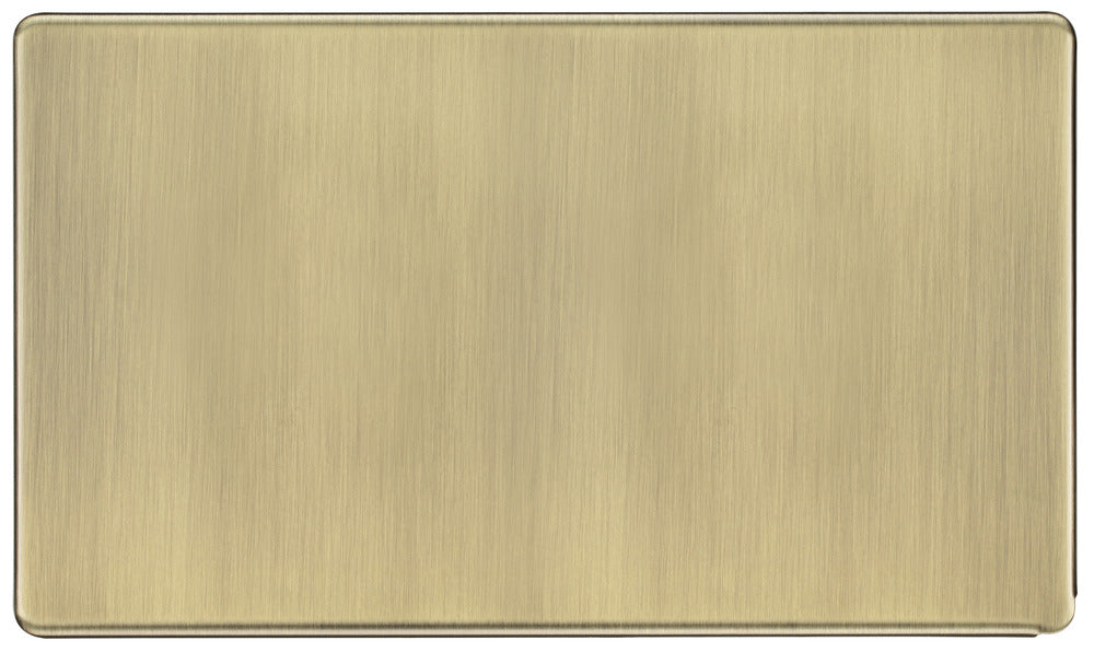 BG FAB95 Flatplate Screwless Double Blanking Plate - Antique Brass