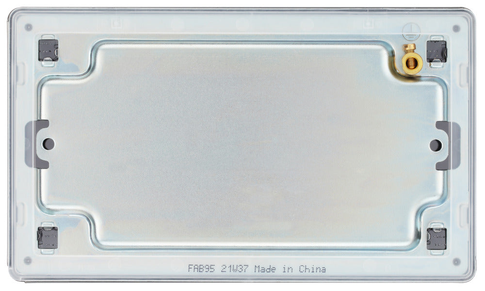 BG FAB95 Flatplate Screwless Double Blanking Plate - Antique Brass