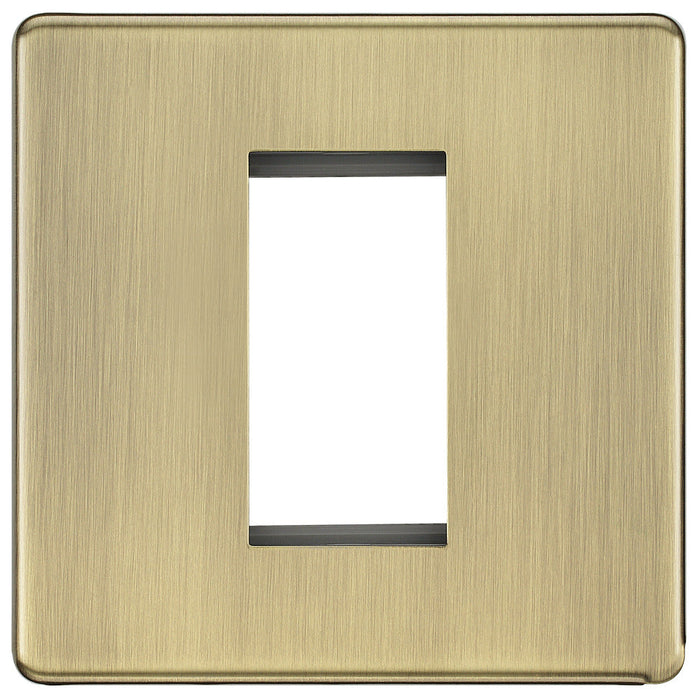BG FABEMS1 Flatplate Screwless Single Euro Module Faceplate - Antique Brass