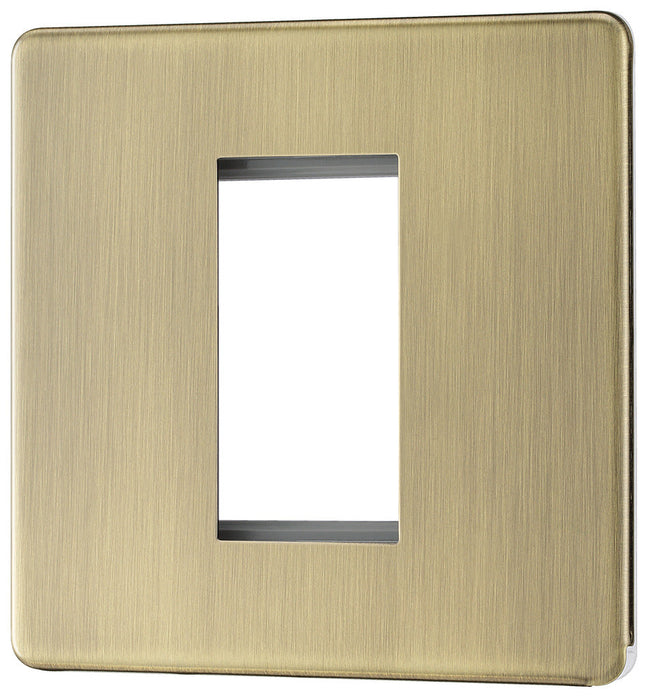 BG FABEMS1 Flatplate Screwless Single Euro Module Faceplate - Antique Brass