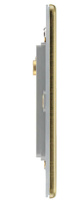 BG FABEMS1 Flatplate Screwless Single Euro Module Faceplate - Antique Brass