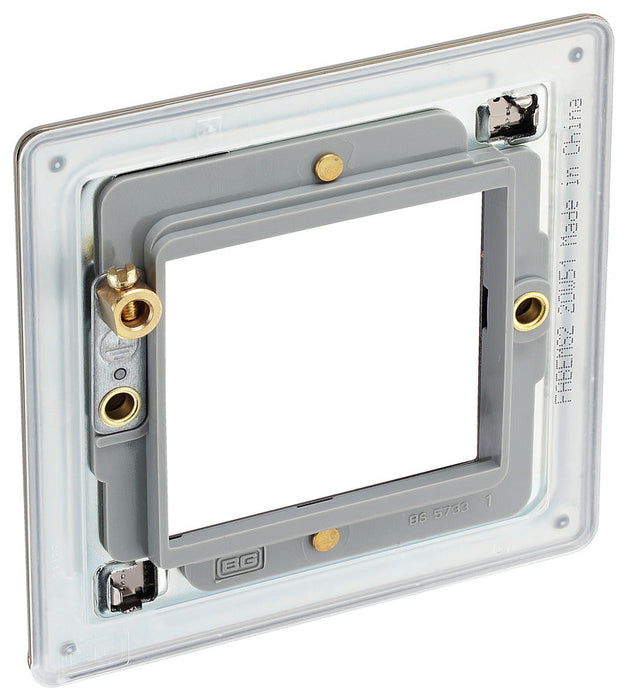 BG FABEMS2 Flatplate Screwless Twin Euro Module Faceplate - Antique Brass