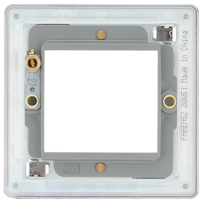 BG FABEMS2 Flatplate Screwless Twin Euro Module Faceplate - Antique Brass