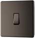 BG FBN12 Flatplate Screwless Single Light Switch 10A - Black Nickel - westbasedirect.com