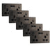 BG FBN22U3B Flatplate Screwless Double Socket + 2x USB(3.1A) - Black Insert - Black Nickel (5 Pack) - westbasedirect.com