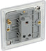BG FBS12 Flatplate Screwless Single Light Switch 10A - Brushed Steel - westbasedirect.com