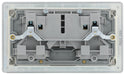 BG FBS22G Flatplate Screwless Double Socket 13A - Grey Insert - Brushed Steel - westbasedirect.com