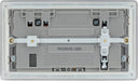 BG FBS22UAC45G Flatplate Screwless 13A Double Switched Power Socket + USB A+C (45W) - Brushed Steel + Grey Insert - westbasedirect.com