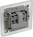 BG FBS23G Flatplate Screwless 1G 13A Unswitched Socket - Grey Insert - Brushed Steel - westbasedirect.com