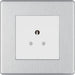 BG FBS28W Flatplate Screwless Unswitched Round Pin Socket 2A - White Insert - Brushed Steel - westbasedirect.com