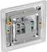 BG FBS28W Flatplate Screwless Unswitched Round Pin Socket 2A - White Insert - Brushed Steel - westbasedirect.com