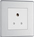 BG FBS29W Flatplate Screwless Unswitched Round Pin Socket 5A - White Insert - Brushed Steel - westbasedirect.com