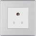 BG FBS29W Flatplate Screwless Unswitched Round Pin Socket 5A - White Insert - Brushed Steel - westbasedirect.com