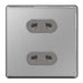 BG FBS98G Flatplate Screwless 16A Unswitched Euro Socket - Grey Insert - Brushed Steel - westbasedirect.com