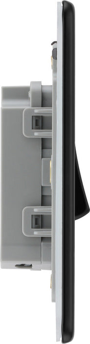 BG FFB12 Flatplate Screwless Single Light Switch 10A - Matt Black (5 Pack) - westbasedirect.com