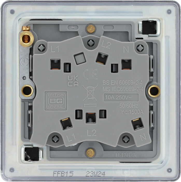 BG FFB15 Flatplate Screwless Fan Isolator Switch TP 10A - Matt Black - westbasedirect.com