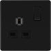 BG FFB21B Flatplate Screwless Single Socket 13A - Black Insert - Matt Black - westbasedirect.com