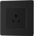 BG FFB28B Flatplate Screwless Unswitched Round Pin Socket 2A - Black Insert - Matt Black - westbasedirect.com