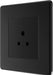 BG FFB28B Flatplate Screwless Unswitched Round Pin Socket 2A - Black Insert - Matt Black - westbasedirect.com