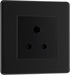 BG FFB29B Flatplate Screwless Single Round Pin Unswitched 5A Socket - Black Insert - Matt Black - westbasedirect.com