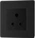 BG FFB29B Flatplate Screwless Single Round Pin Unswitched 5A Socket - Black Insert - Matt Black - westbasedirect.com