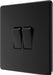 BG FFB42 Flatplate Screwless Double Light Switch 10A - Matt Black (5 Pack) - westbasedirect.com