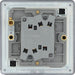BG FFB42 Flatplate Screwless Double Light Switch 10A - Matt Black - westbasedirect.com