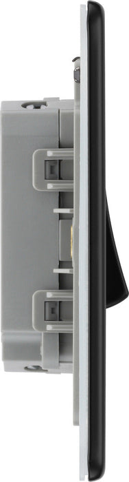 BG FFB42 Flatplate Screwless Double Light Switch 10A - Matt Black - westbasedirect.com