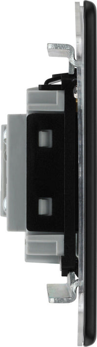 BG FFB55 Flatplate Screwless Unswitched 13A Fused Connection Unit + Cable Outlet - Matt Black - westbasedirect.com