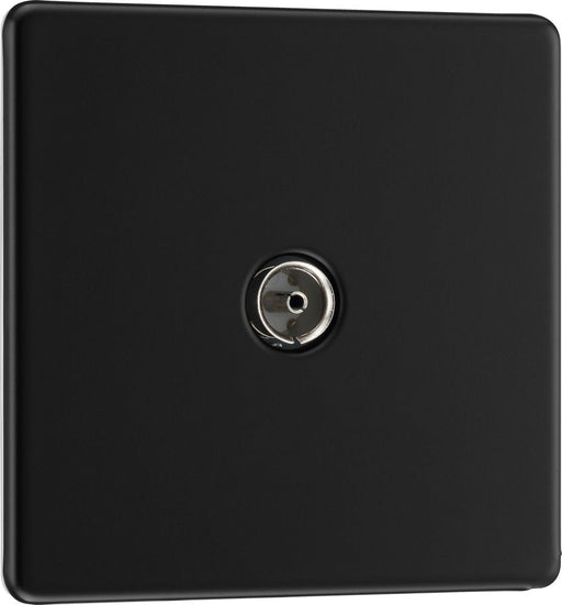 BG FFB60 Flatplate Screwless TV Aerial Socket - Matt Black - westbasedirect.com