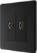 BG FFB63 Flatplate Screwless Isolated Double TV Aerial Socket - Black Insert - Matt Black - westbasedirect.com