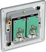 BG FFB63 Flatplate Screwless Isolated Double TV Aerial Socket - Black Insert - Matt Black - westbasedirect.com