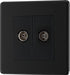 BG FFB66 Flatplate Screwless Diplex TV/FM Socket - Matt Black - westbasedirect.com