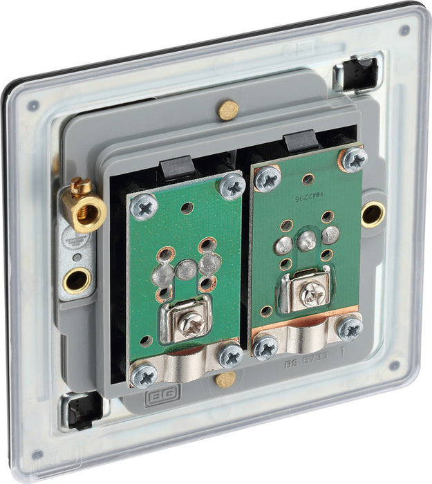 BG FFB66 Flatplate Screwless Diplex TV/FM Socket - Matt Black - westbasedirect.com