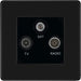 BG FFB67 Flatplate Screwless Triplex TV/FM/Sat Socket - Matt Black - westbasedirect.com