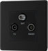 BG FFB67 Flatplate Screwless Triplex TV/FM/Sat Socket - Matt Black - westbasedirect.com