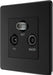 BG FFB67 Flatplate Screwless Triplex TV/FM/Sat Socket - Matt Black - westbasedirect.com