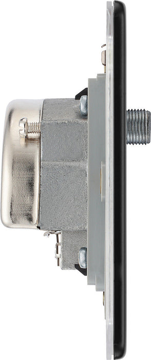 BG FFB67 Flatplate Screwless Triplex TV/FM/Sat Socket - Matt Black - westbasedirect.com