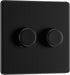 BG FFB82 Flatplate Screwless 2-Way Double Trailing Edge Dimmer Push On/Off - Matt Black - westbasedirect.com