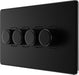 BG FFB84 Flatplate Screwless 2-Way Quad Intelligent Trailing Edge LED Dimmer Push On/Off - Matt Black - westbasedirect.com