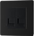 BG FFBBTS2 Flatplate Screwless Double Slave Telephone Socket - Matt Black - westbasedirect.com