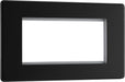 BG FFBEMR4 Flatplate Screwless Quad Euro Module Faceplate - Matt Black - westbasedirect.com