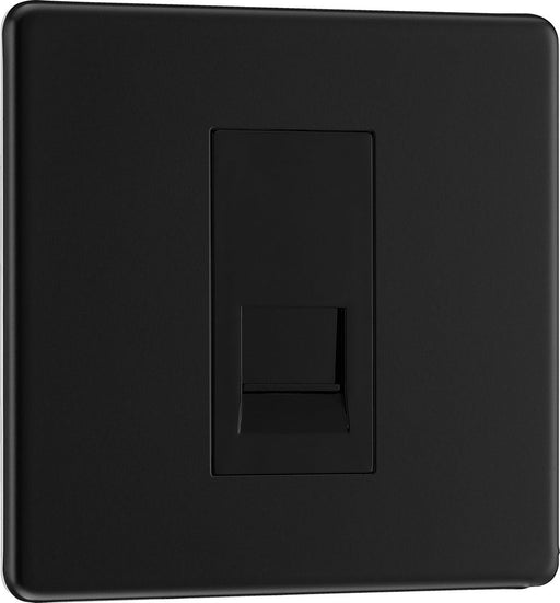 BG FFBRJ111 Flatplat Screwless RJ11 Single Data Outlet Socket - Matt Black - westbasedirect.com